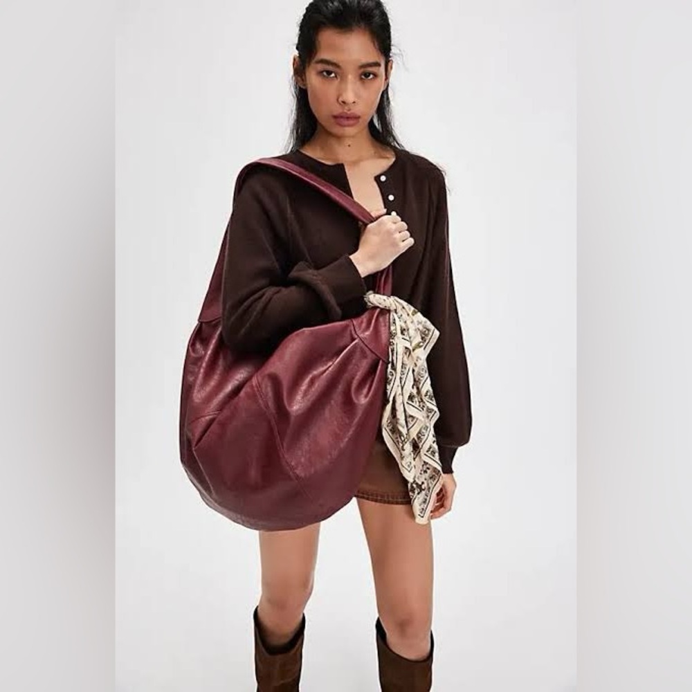 Free People Slouchy Carryall in Oxblood Burgundy Red Women's Bag